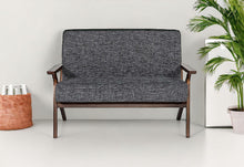 Load image into Gallery viewer, Compact Fabric And Walnut Veneer Loveseat - Gray