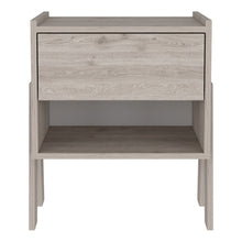 Load image into Gallery viewer, 22" One Drawer Faux Wood Nightstand - Light Gray