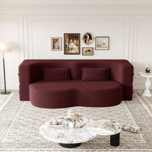 Load image into Gallery viewer, Modern Floor Sofa, With 2 Pillows, Convertible Teddy Fabric Foam Filled Bed