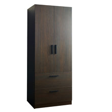Load image into Gallery viewer, Brook - 2 Door Closet With 2 Drawers And Hanging Bars - Dark Brown