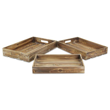 Load image into Gallery viewer, 19" Rectangular Wood Handmade Tray With Handles - Brown