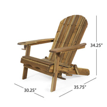 Load image into Gallery viewer, Outdoor Adirondack Chair With Slat Back And Cup Holder - Natural