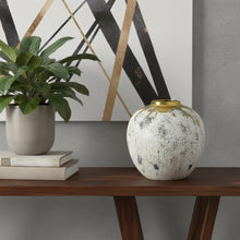 Load image into Gallery viewer, Abstract Round Table Vase - Ivory / Gray / Ivory