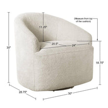 Load image into Gallery viewer, Upholstered 360 Degree Swivel Chair - Cream