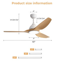 Load image into Gallery viewer, Bredoom Ceiling Fan With Remote Control And LED Light, Blades, Reversible DC Motor For Indoor / Outdoor Use