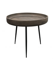 Load image into Gallery viewer, Solid Wood And Iron Round End Table - Black And Gray