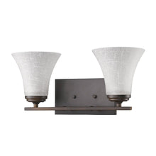 Load image into Gallery viewer, Two Light Wall Light With Tapered Glass Shade - Bronze