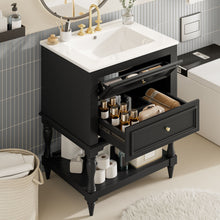 Load image into Gallery viewer, Bathroom Vanity With Sink, 2 Drawers Storage Cabinet, Open Shelf