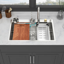 Load image into Gallery viewer, Waterfall Kitchen Sink With Pull Out Faucet & Cup Washer