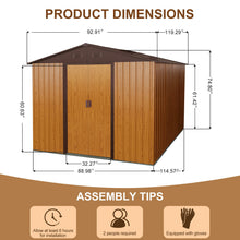 Load image into Gallery viewer, Outdoor Metal Storage Shed With Floor Base