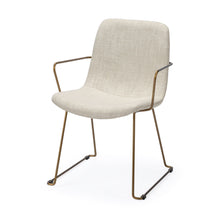 Load image into Gallery viewer, Upholstered Fabric Dining Room Arm Chair - Cream