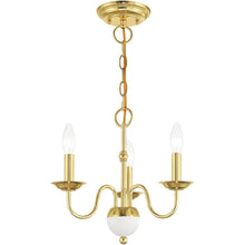 Load image into Gallery viewer, 13" Three Light Dimmable Chandelier With Shades - Brass