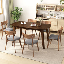 Load image into Gallery viewer, 7 Piece Mid - Century Dining Set With Upholstered Dining Chairs, Dining Table