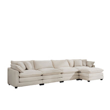 Load image into Gallery viewer, Modern Oversized Modular Cushion Sofa With Ottoman, Low Back, Deep Seating Sofa Set