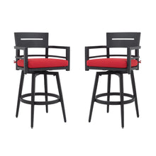Load image into Gallery viewer, Outdoor Swivel Bar Chairs, 360 Degree Rotation, Ergonomic Backrest (Set of 2)