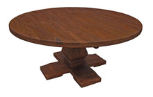 Load image into Gallery viewer, 58" Solid Wood Pedestal Base Round Top Dining Table - Brown
