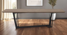 Load image into Gallery viewer, 107" Rectangular Geo Trestle Wood Dining Table - Brown / Black