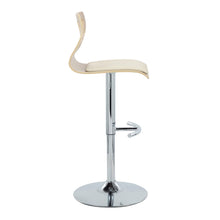 Load image into Gallery viewer, Folia - Mid Century Modern Adjustable Barstool With Swivel With Rounded T Footrest (Set of 2)