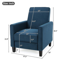 Load image into Gallery viewer, Upholstered Push Back Recliner Chair For Living Room
