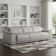 Load image into Gallery viewer, Leather Reclining USB Sofa - Ash / Gray