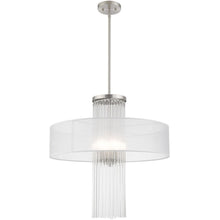 Load image into Gallery viewer, 33" Four-Light Dimmable Chandelier With Shades - Nickel