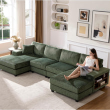 Load image into Gallery viewer, U-Shaped Convertible Sofa, 4 Seater Large Living Room Lounge