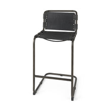 Load image into Gallery viewer, Leather And Iron Bar Chair - Black