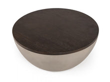 Load image into Gallery viewer, Modern Concrete Round Coffee Table - Gray And Brown Oak