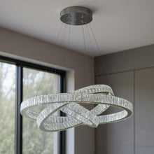 Load image into Gallery viewer, Three Light Crystal LED Dimmable Chandelier - Silver / Clear