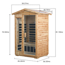 Load image into Gallery viewer, 2 Person Far Infrared Old Fir Outdoor Sauna Room - Natural