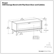 Load image into Gallery viewer, Draper - Flip Down Storage Bench - Teak