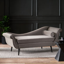 Load image into Gallery viewer, Auroral - Velvet Upholstered Chaise Lounge With Scrolled Arms And Tapered Legs