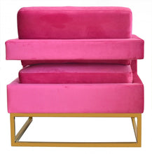 Load image into Gallery viewer, Stylish Velvet And Steel Chair - Pink And Gold