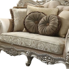 Load image into Gallery viewer, Velvet Curved Floral Sofa And Toss Pillows - Light Green
