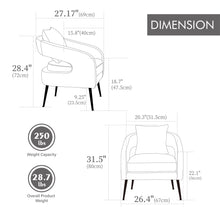 Load image into Gallery viewer, Open Back Accent Chair, Round Sofa Lounge Armchair