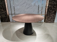Load image into Gallery viewer, 48" Wood And Metal Pedestal Base Round Top Dining Table - Brown