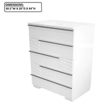Load image into Gallery viewer, 5 Drawer Chest, Bedroom - White