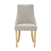 Load image into Gallery viewer, Tufted Stainless Steel Dining Side Chairs (Set of 2) - Beige / Gold