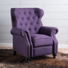 Load image into Gallery viewer, Accented Push Back Recliner Chair With Rolled Arms, Enjoy Cocooning Comfort