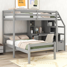Load image into Gallery viewer, Loft Bed With Stand Alone Bed, Storage Staircase, Desk, Shelves, And Drawers