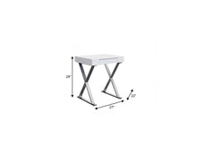 Load image into Gallery viewer, 27" White and Silver Writing Desk