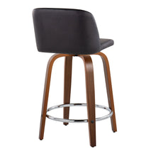 Load image into Gallery viewer, Toriano - Mid Century Modern Fixed Height Counter Stool With Swivel With Round Footrest (Set of 2)