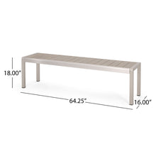 Load image into Gallery viewer, Outdoor Modern Aluminum Dining Bench, Durable And Elegant Design