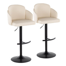 Load image into Gallery viewer, Dahlia - Contemporary Adjustable Barstool With Swivel With Rounded T Footrest (Set of 2)