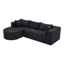 Load image into Gallery viewer, Corduroy Modular Sofa Chaise With Toss Pillows (723851) - Black