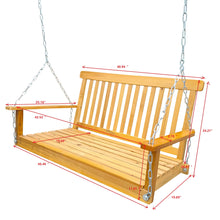 Load image into Gallery viewer, Front Porch Swing With Armrests For Outdoor Patio, Garden Yard, Backyard Or Sunroom