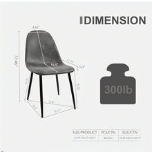 Load image into Gallery viewer, Modern Accent Dining Chairs Upholstered Seat, Metal Legs (Set of 4)
