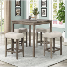 Load image into Gallery viewer, Transitional Counter Dining Set With 4 Tufted Stools