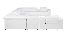 Load image into Gallery viewer, Italian Leather Power Reclining U Shaped Twelve Piece Sectional With Console - White