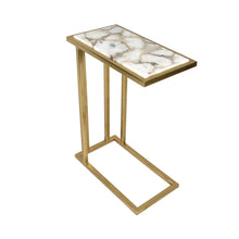 Load image into Gallery viewer, Marble Iron End Table - White / Gold